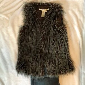 Faux feather/fur vest